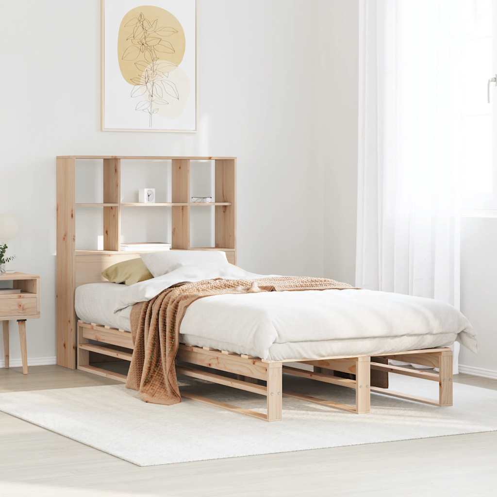 Bookcase Bed Without Mattress Solid Wood