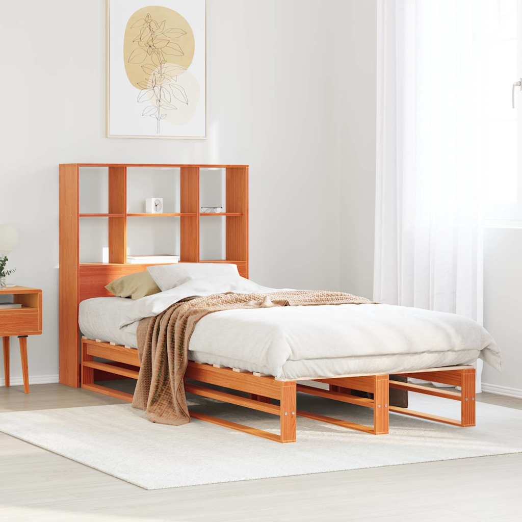 Bookcase Bed Without Mattress Solid Wood