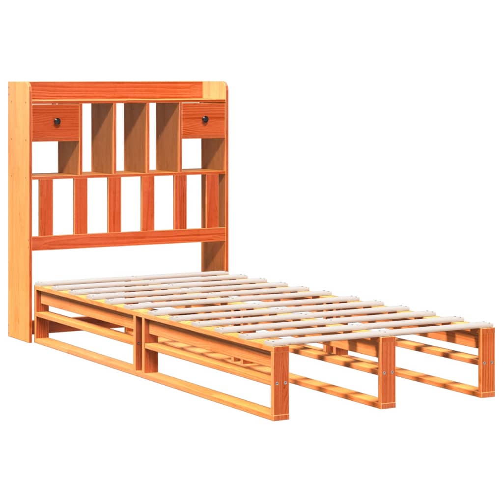 Bookcase Bed Without Mattress Solid Wood Pine