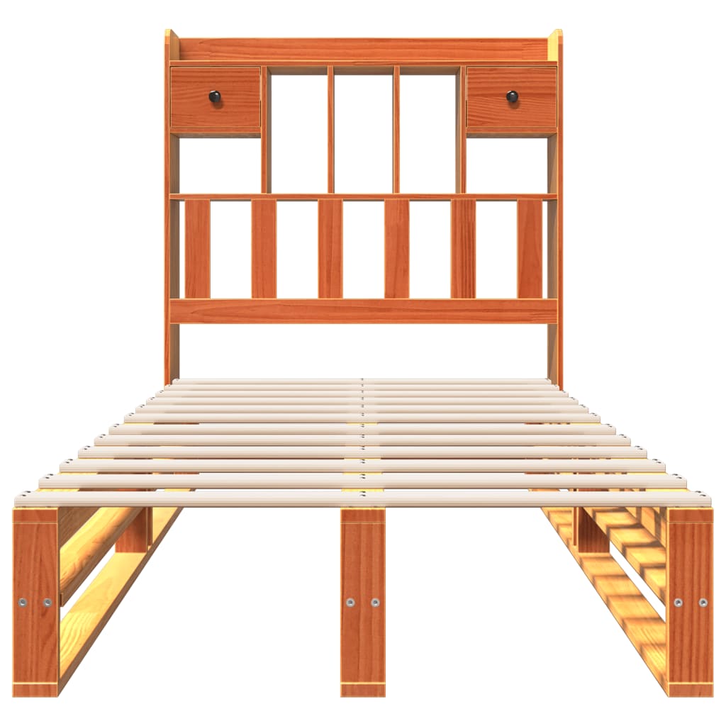 Bookcase Bed Without Mattress Solid Wood Pine