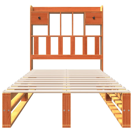 Bookcase Bed Without Mattress Solid Wood Pine