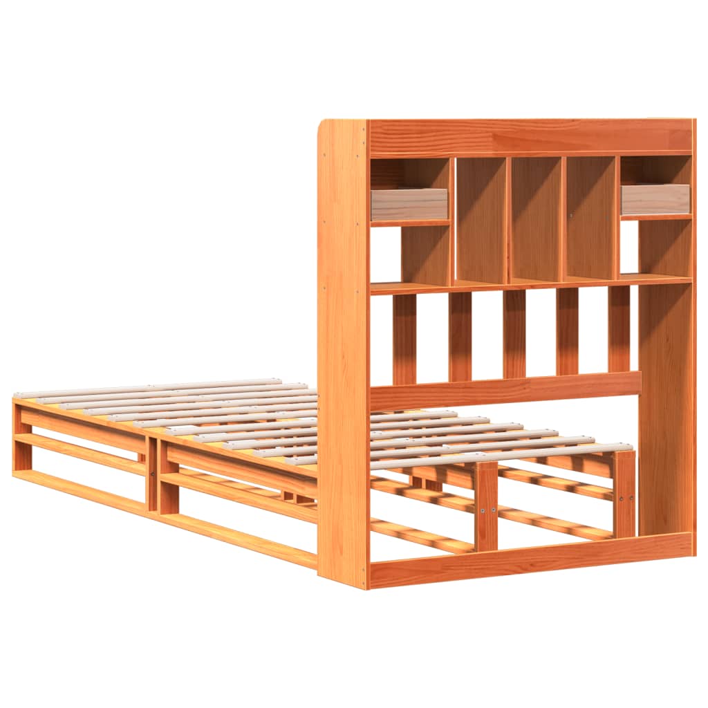 Bookcase Bed Without Mattress Solid Wood Pine