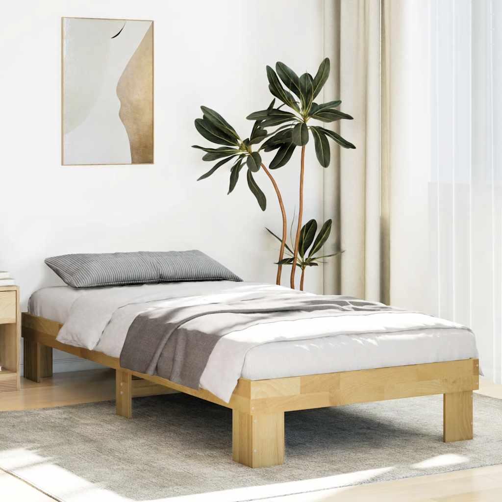 Bed Frame Without Mattress Solid Wood Oak