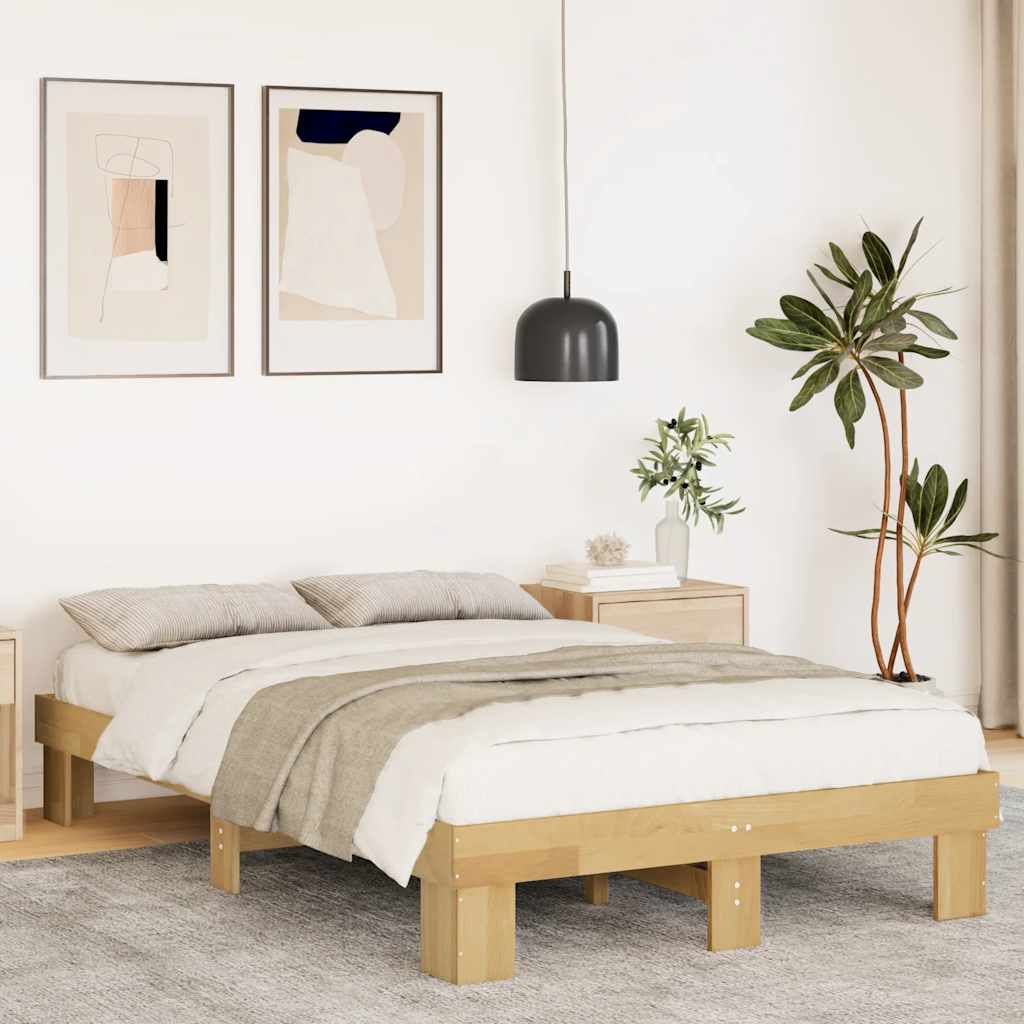 Bed Frame Without Mattress Solid Wood Oak
