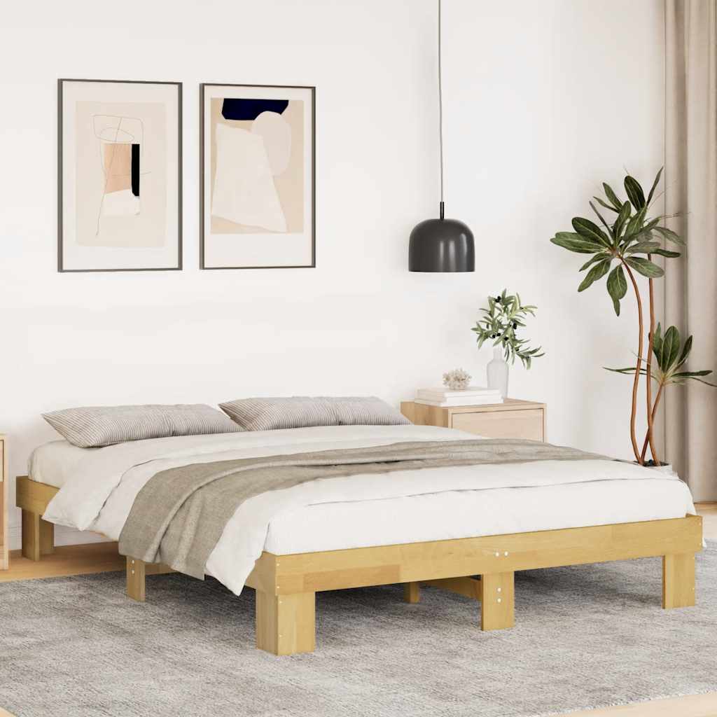 Bed Frame Without Mattress Solid Wood Oak