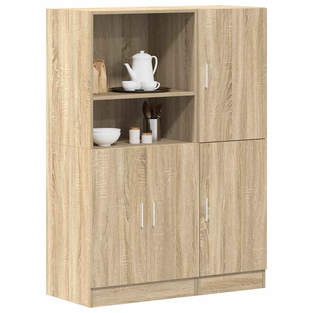 2 Piece Kitchen Cabinet Set Engineered Wood