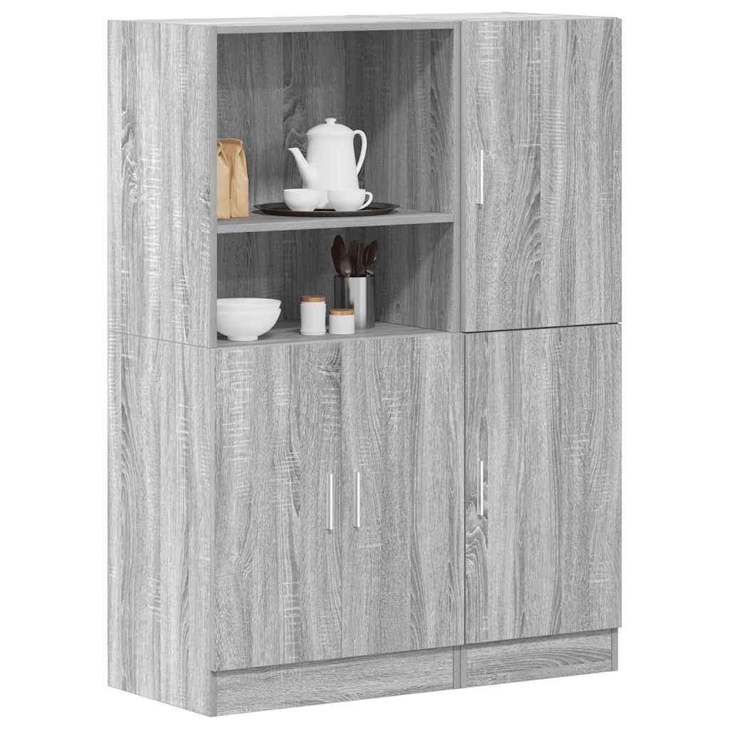2 Piece Kitchen Cabinet Set Engineered Wood