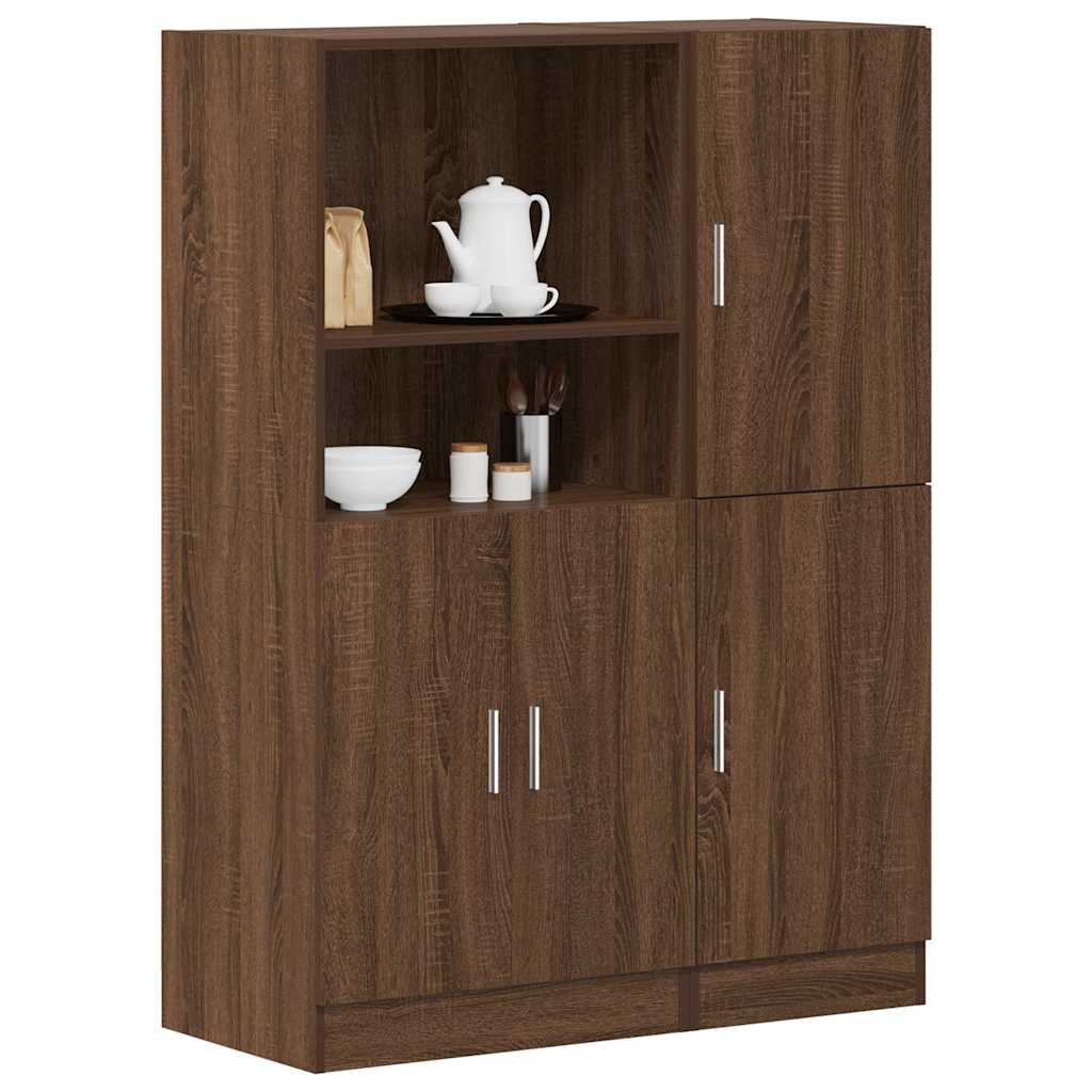 2 Piece Kitchen Cabinet Set Engineered Wood