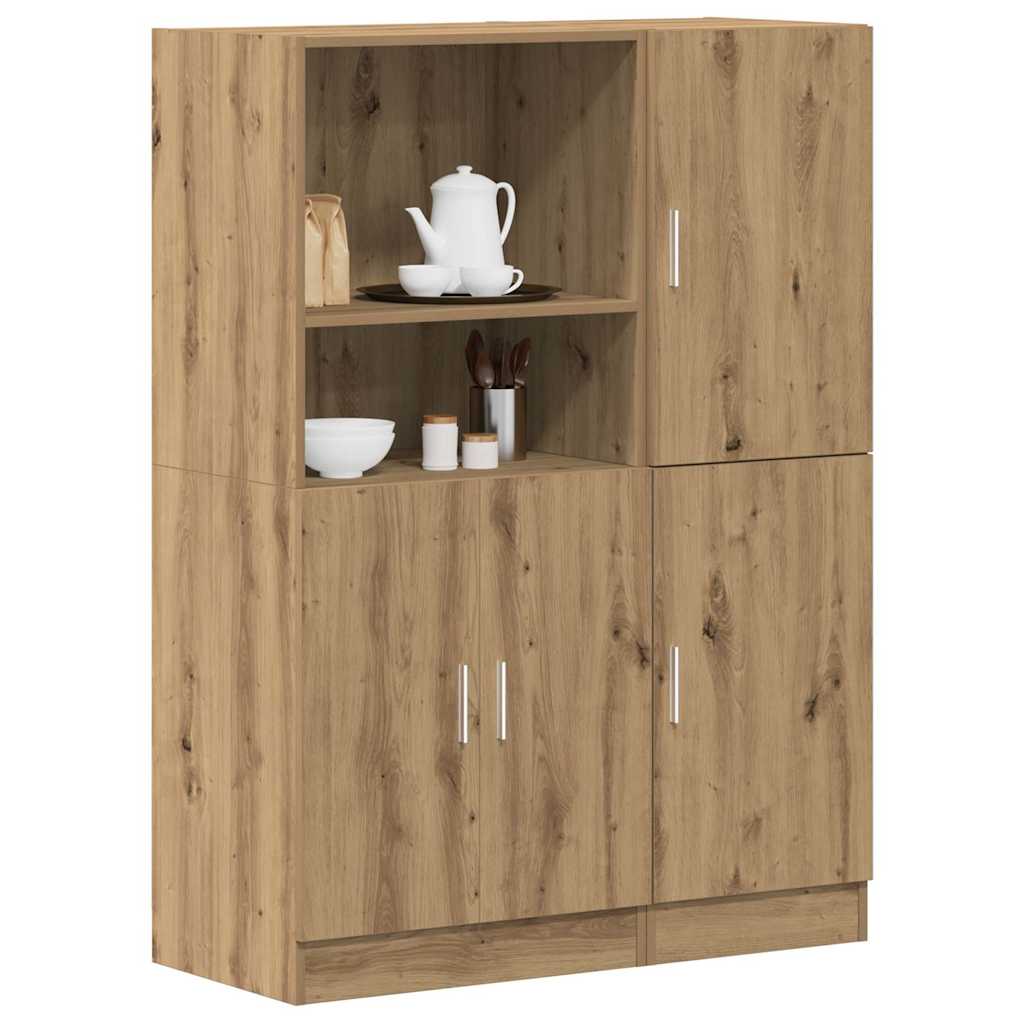 2 Piece Kitchen Cabinet Set Engineered Wood