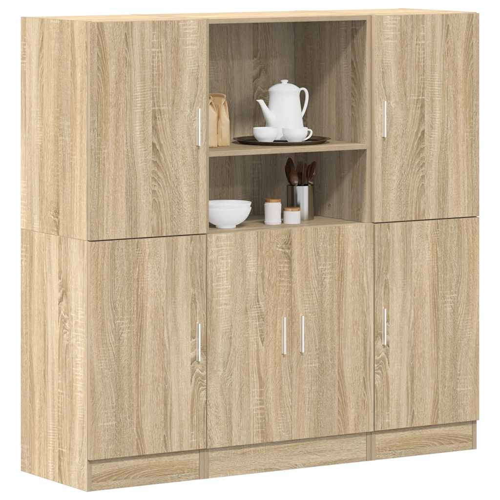 3 Piece Kitchen Cabinet Set Engineered Wood