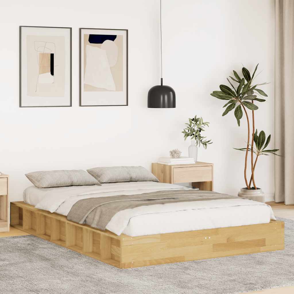 Bed Frame Without Mattress Solid Wood Oak