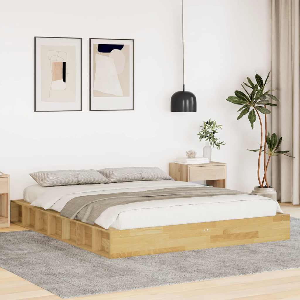 Bed Frame Without Mattress Solid Wood Oak