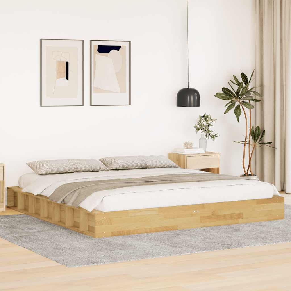 Bed Frame Without Mattress Solid Wood Oak