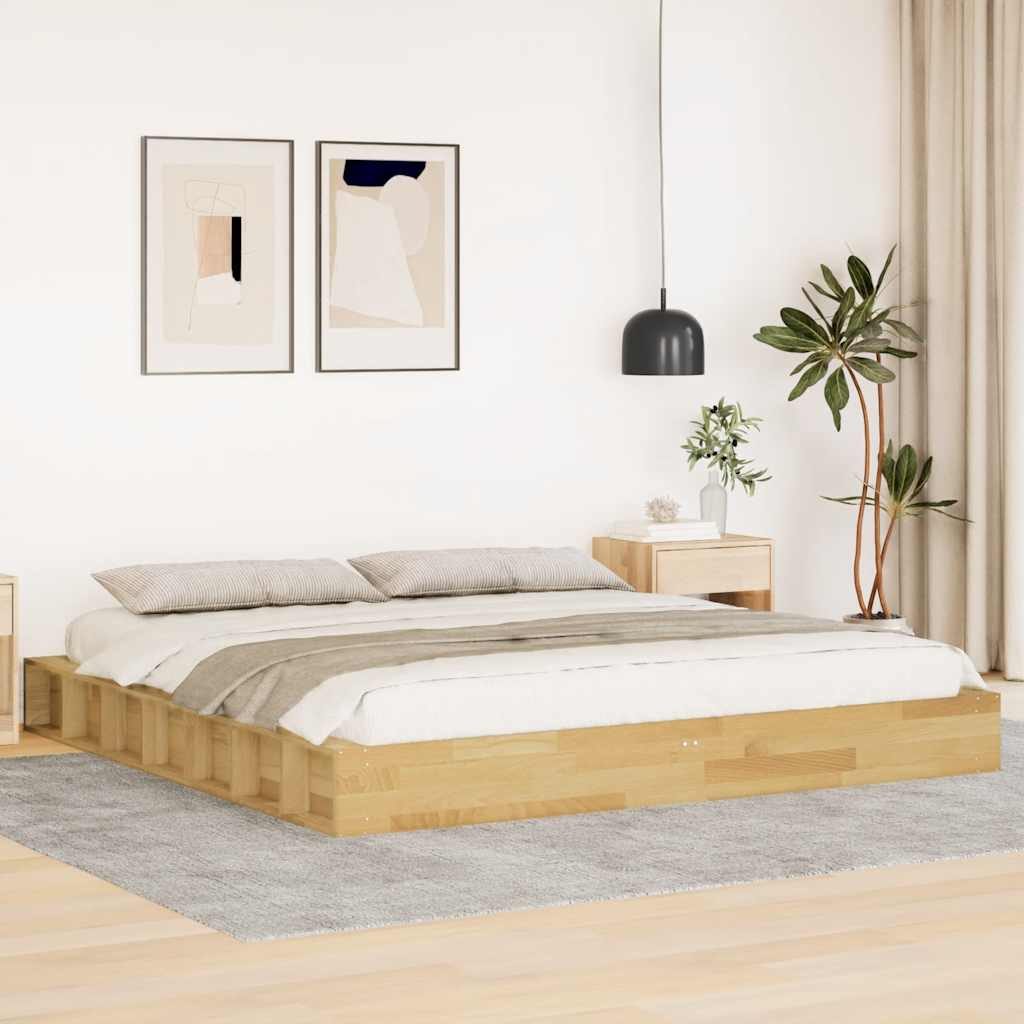 Bed Frame Without Mattress Solid Wood Oak