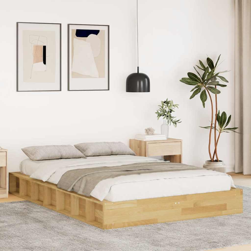 Bed Frame Without Mattress Solid Wood Oak