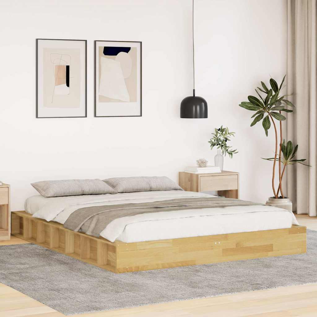 Bed Frame Without Mattress Solid Wood Oak
