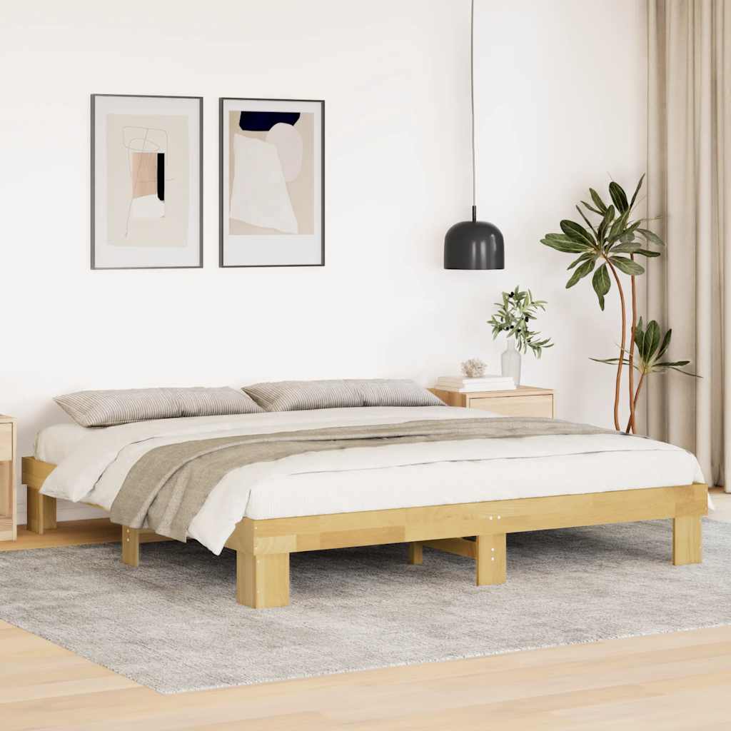 Bed Frame Without Mattress Solid Wood Oak