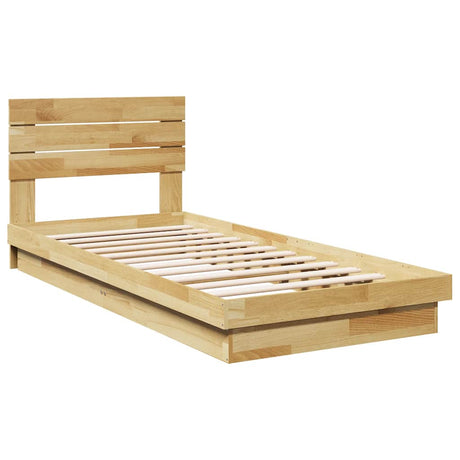 Bed Frame With Headboard Without Mattress Solid Wood Oak