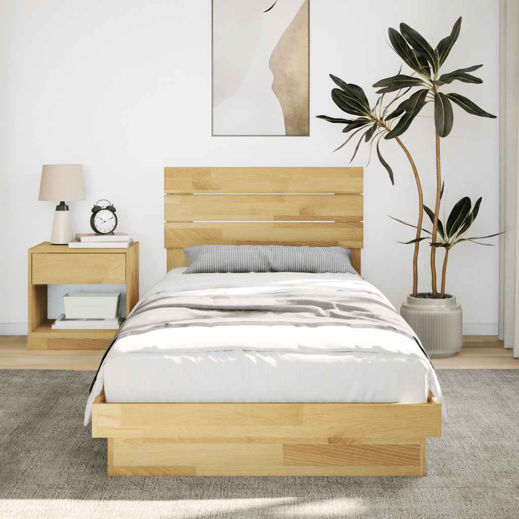Bed Frame With Headboard Without Mattress Solid Wood Oak
