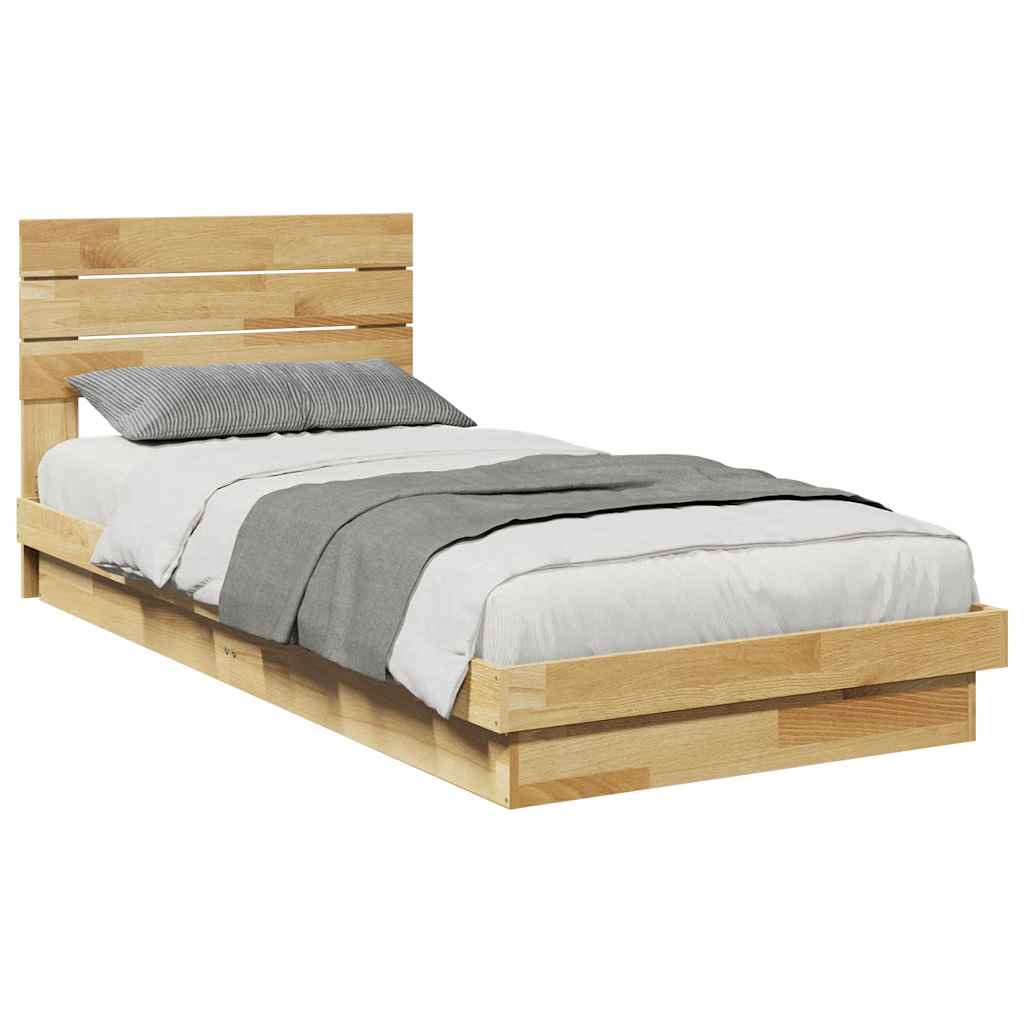 Bed Frame With Headboard Without Mattress Solid Wood Oak