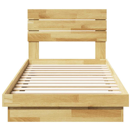 Bed Frame With Headboard Without Mattress Solid Wood Oak