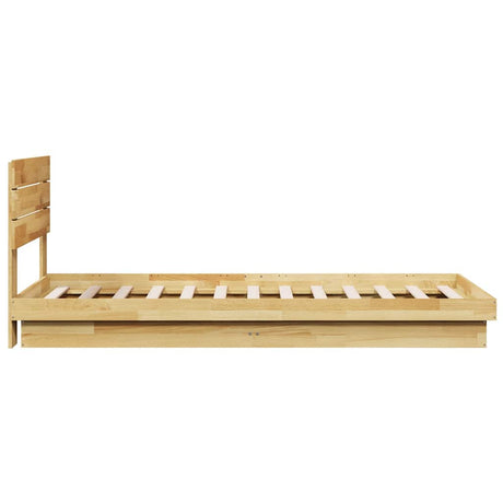 Bed Frame With Headboard Without Mattress Solid Wood Oak