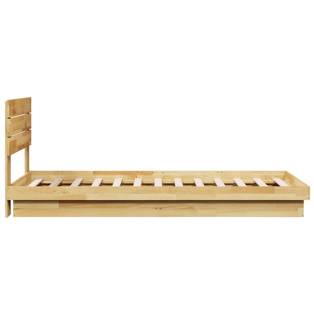 Bed Frame With Headboard Without Mattress Solid Wood Oak