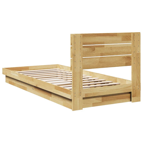 Bed Frame With Headboard Without Mattress Solid Wood Oak