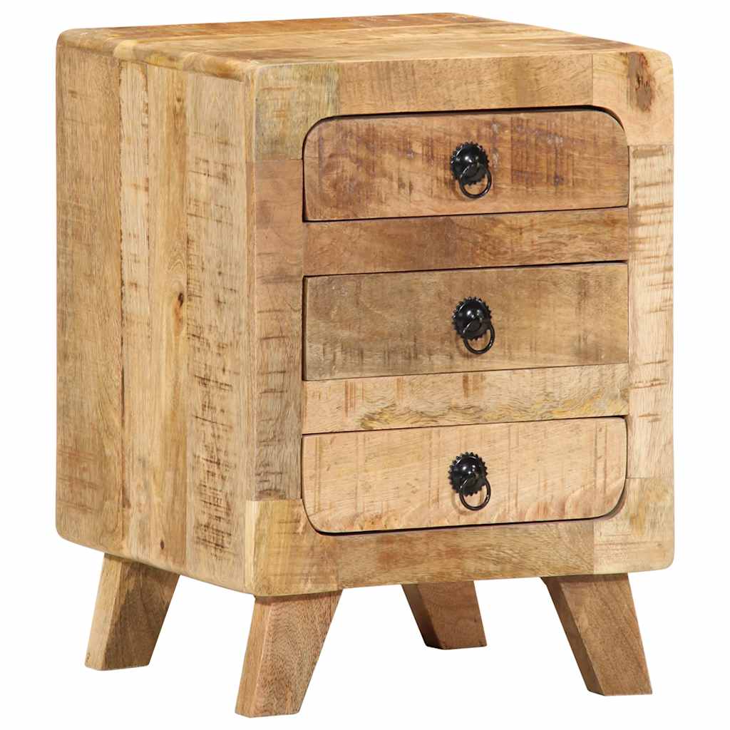 Bedside Cabinet 37X32X50 Cm Solid Wood Rough Mango