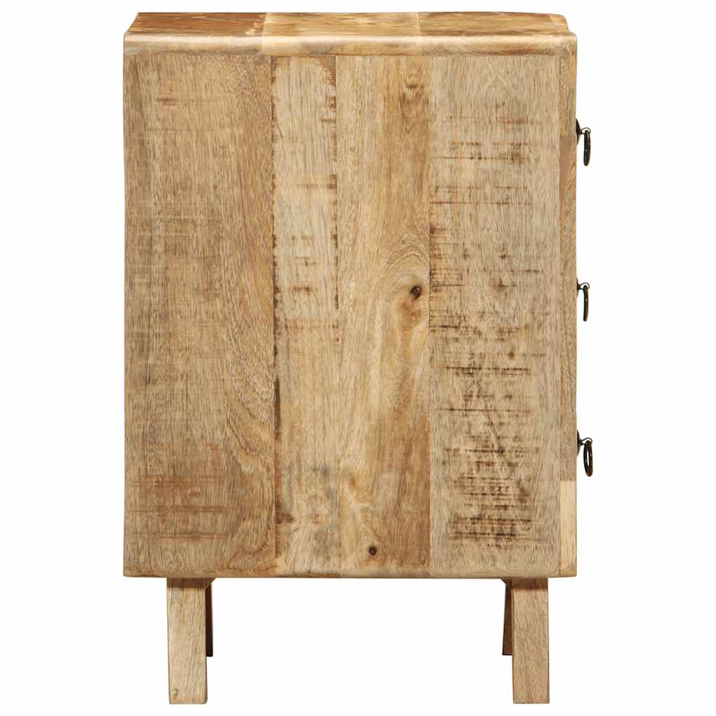 Bedside Cabinet 37X32X50 Cm Solid Wood Rough Mango