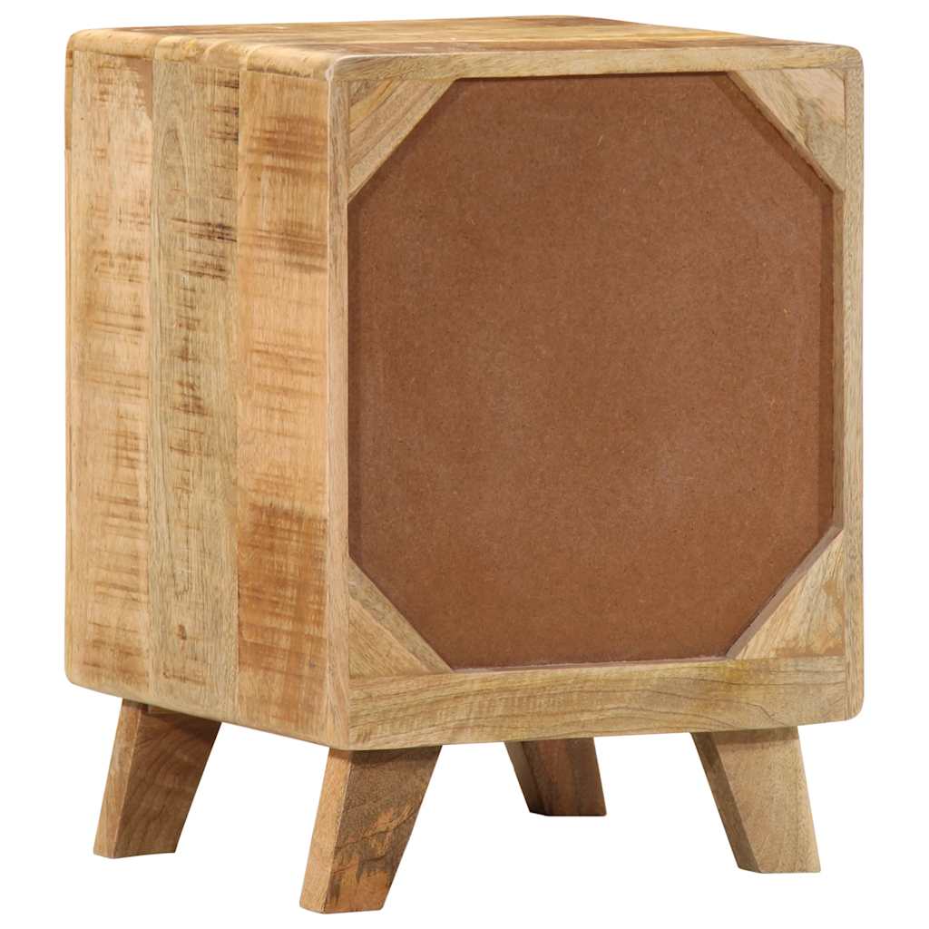 Bedside Cabinet 37X32X50 Cm Solid Wood Rough Mango