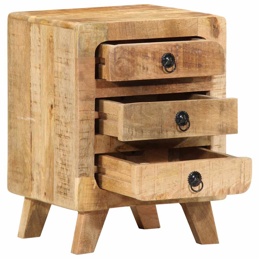 Bedside Cabinet 37X32X50 Cm Solid Wood Rough Mango