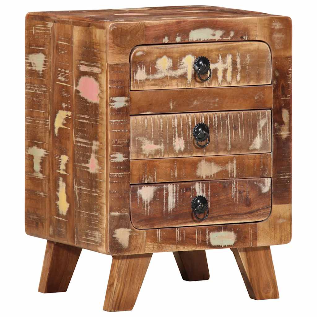 Bedside Cabinet 37X32X50 Cm Solid Wood Rough Mango