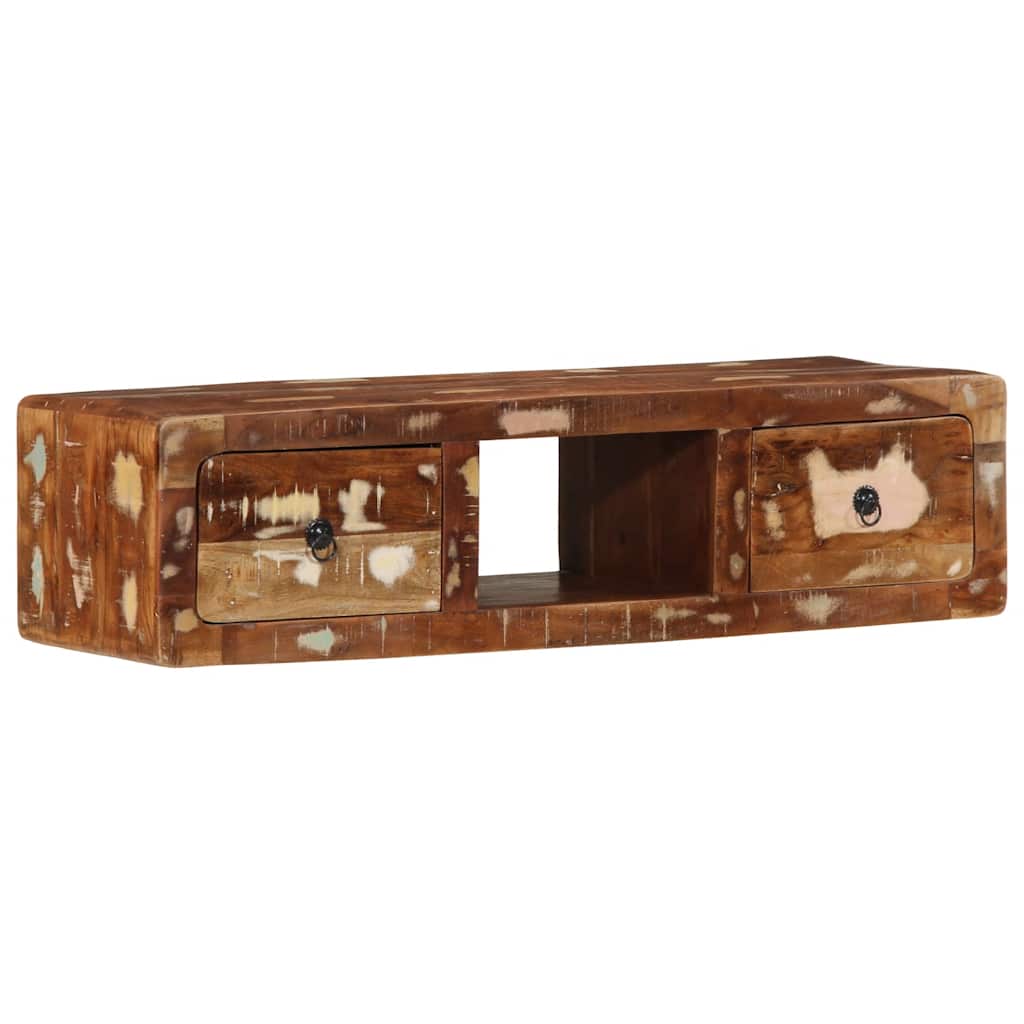 Wall-Mounted Tv Cabinet 100X32X25 Cm Solid Wood Rough Mango