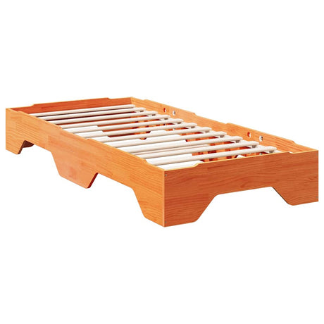 Bed Frame No Mattress Stackable Solid Wood