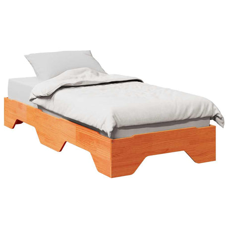 Bed Frame No Mattress Stackable Solid Wood