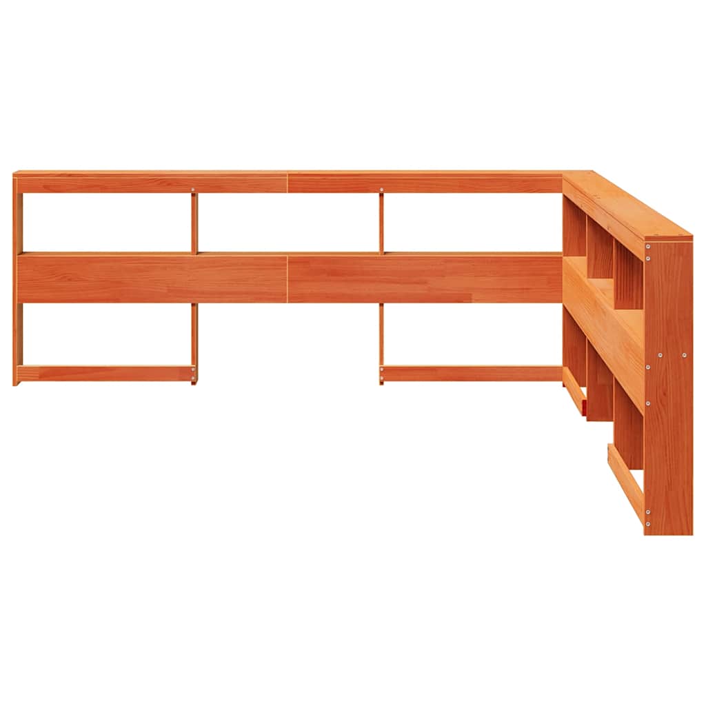 Bookcase Headboard L-Shaped 180 Cm Solid Wood Pine