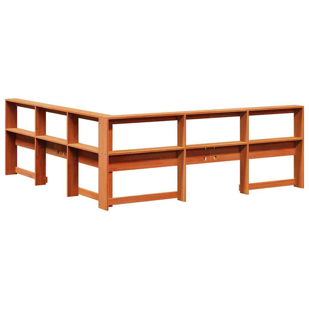 Bookcase Headboard L-Shaped 180 Cm Solid Wood Pine