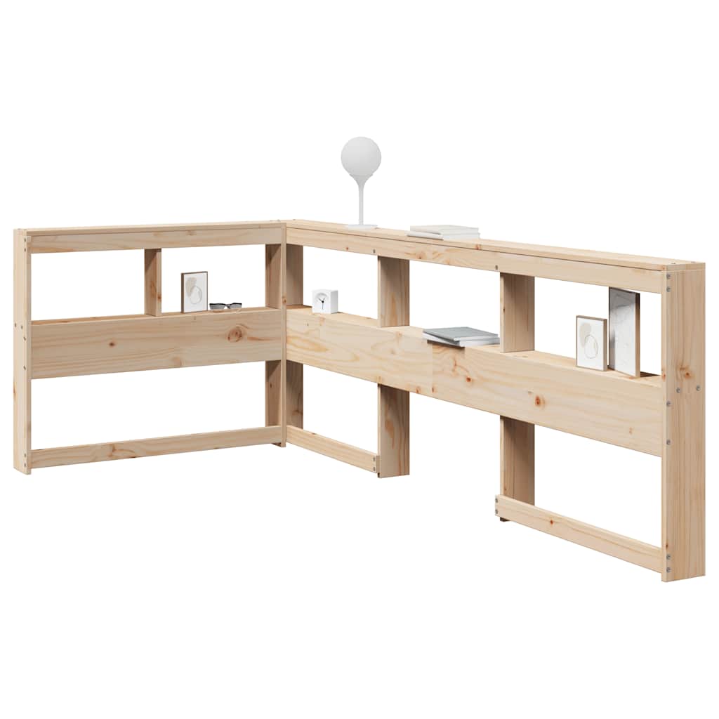 Bookcase Headboard L-Shaped 180 Cm Solid Wood Pine