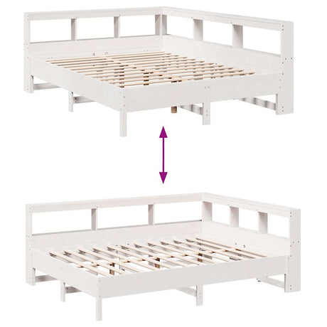 Bookcase Bed Without Mattress King Size Solid Wood Pine
