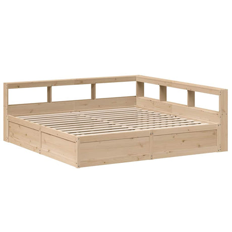 Bookcase Bed Without Mattress 180X200Cm Solid Wood Pine