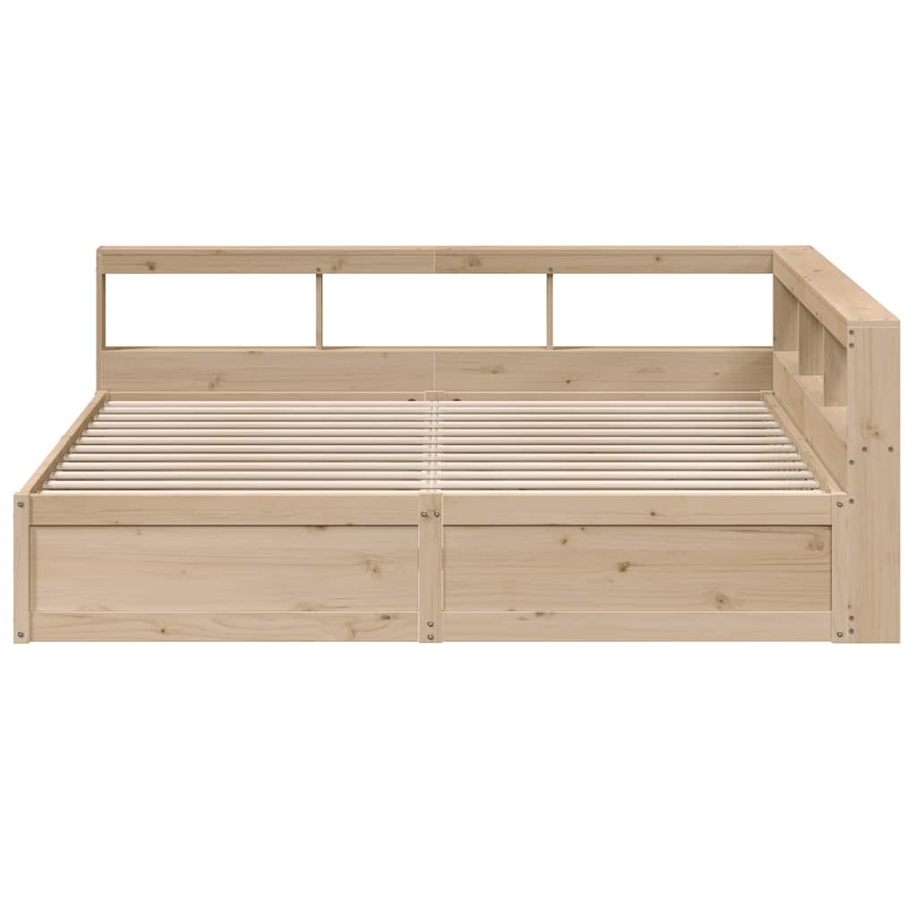 Bookcase Bed Without Mattress 180X200Cm Solid Wood Pine