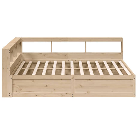 Bookcase Bed Without Mattress 180X200Cm Solid Wood Pine