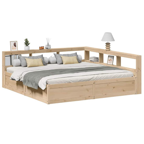 Bookcase Bed Without Mattress 180X200Cm Solid Wood Pine