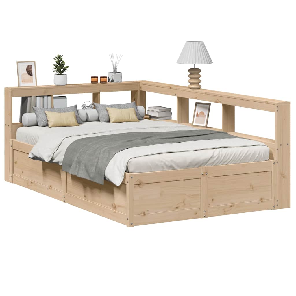 Bookcase Bed Without Mattress 180X200Cm Solid Wood Pine