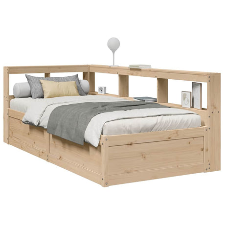 Bookcase Bed Without Mattress 180X200Cm Solid Wood Pine