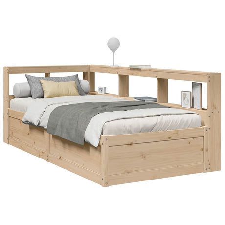 Bookcase Bed Without Mattress 180X200Cm Solid Wood Pine