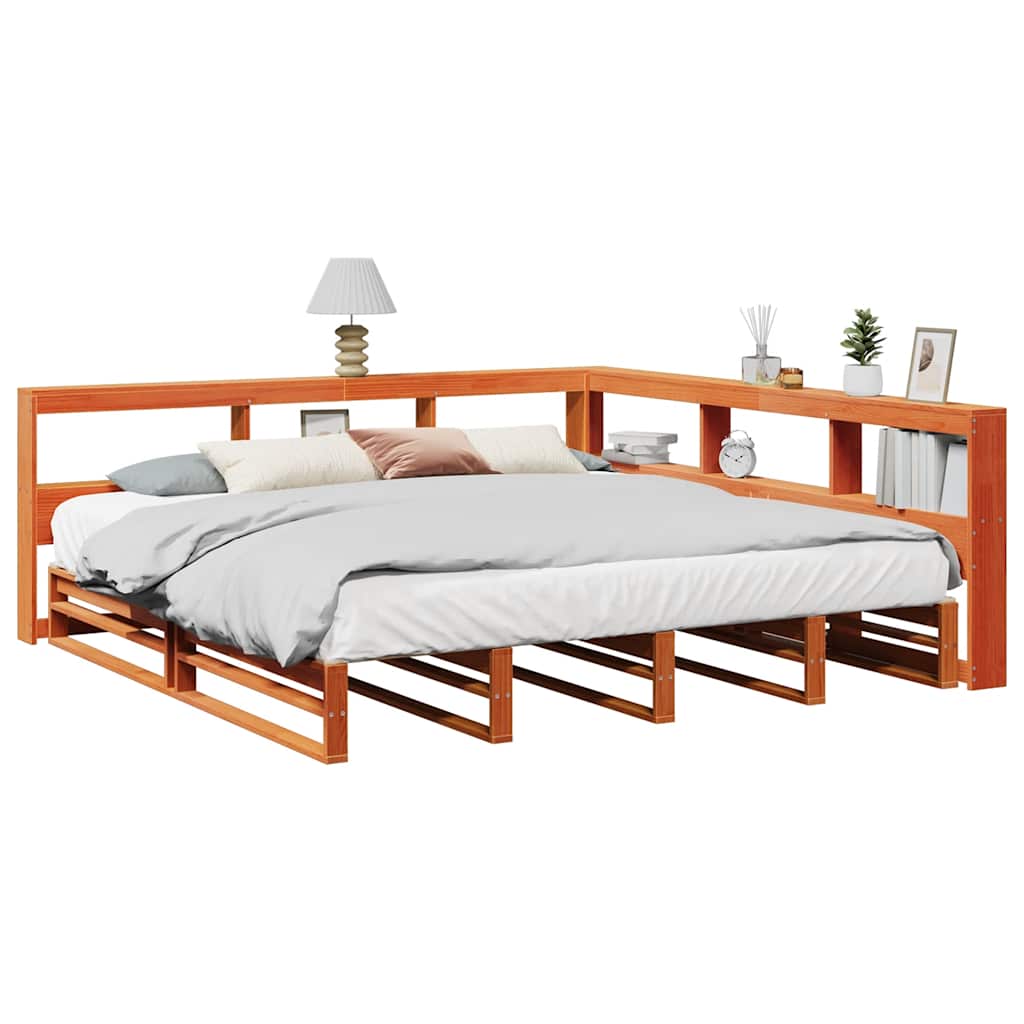 Bookcase Bed Without Mattress 90X200Cm Solid Wood Pine