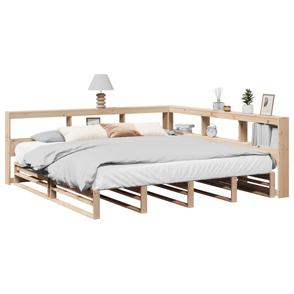 Bookcase Bed Without Mattress 90X200Cm Solid Wood Pine