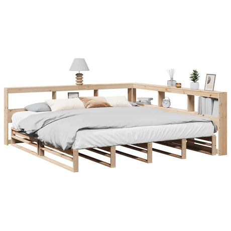 Bookcase Bed Without Mattress 90X200Cm Solid Wood Pine
